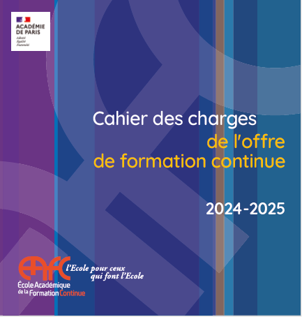 Couverture du cahier des charges de l'offre de formation EAFC 2024-2025