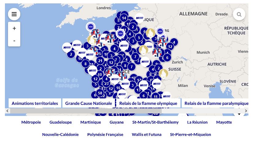carte interactive - animations sportives JOP