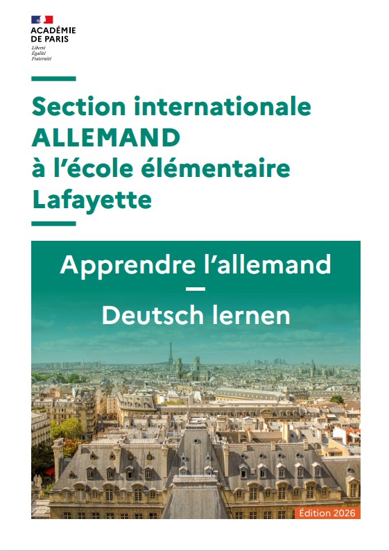 Flyer section internationale allemande - établissement Lafayette