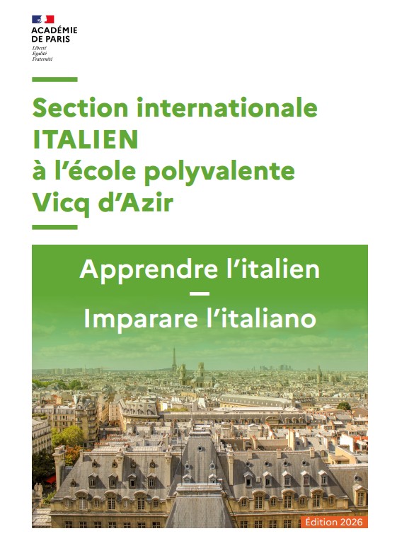 Flyer section internationale italien - Vicq Azir