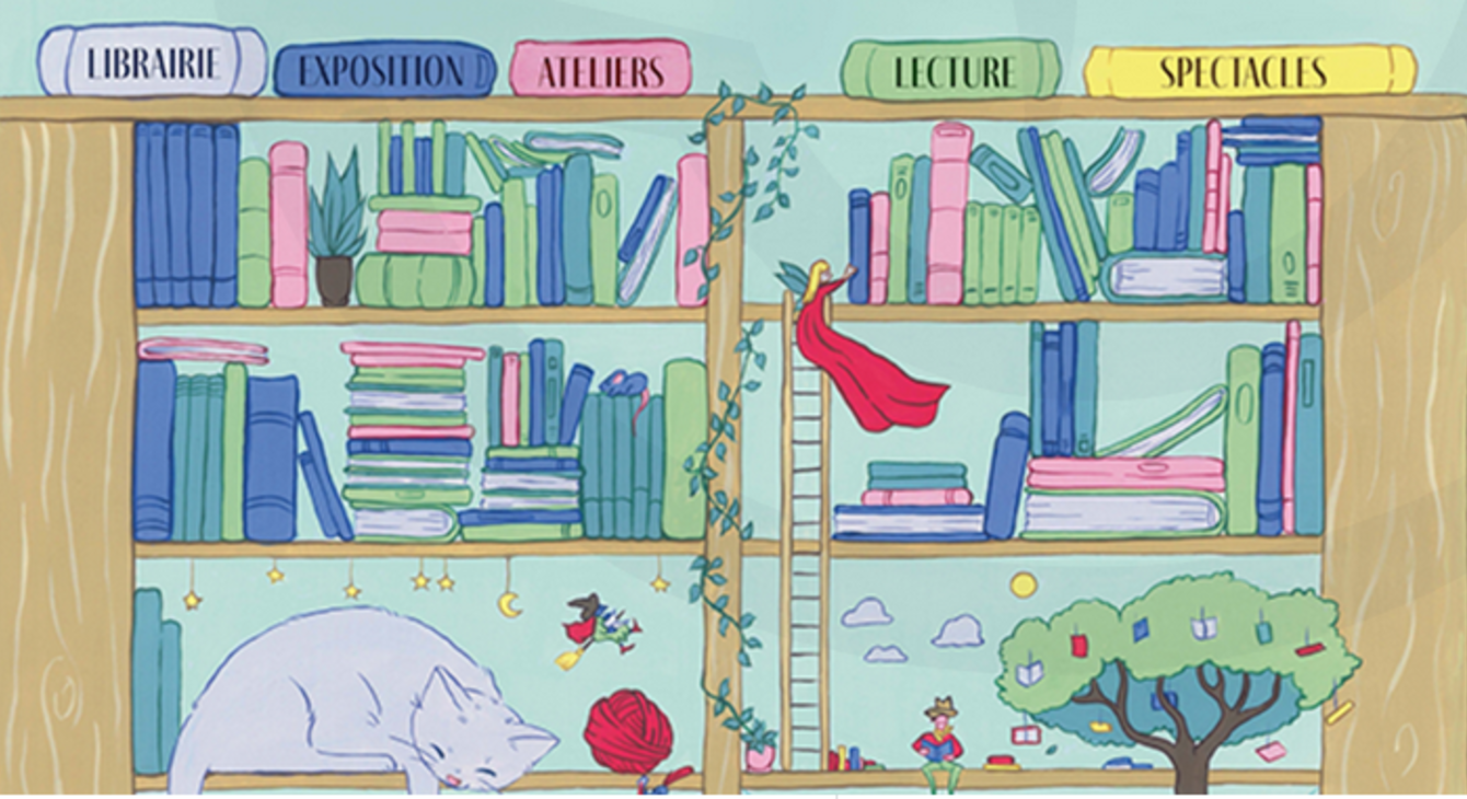 bibliothèque avec des livres