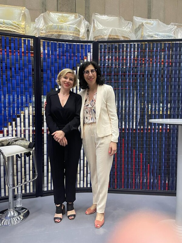 Héloïse Leboucher, directrice opérationnelle du Campus des Métiers d'Art & Design et Rima Abdul Malak, ministre de la Culture