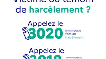 Numéro de téléphone harcèlement 3020, numéro de téléphone cyberharcèlement 3018