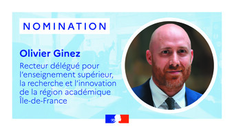 Olivier Ginez - recteur délégué pour l’enseignement supérieur, la recherche et l’innovation de la région académique Île-de-France